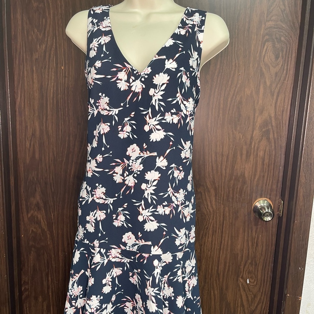 Banana Republic Navy Floral Midi Dress